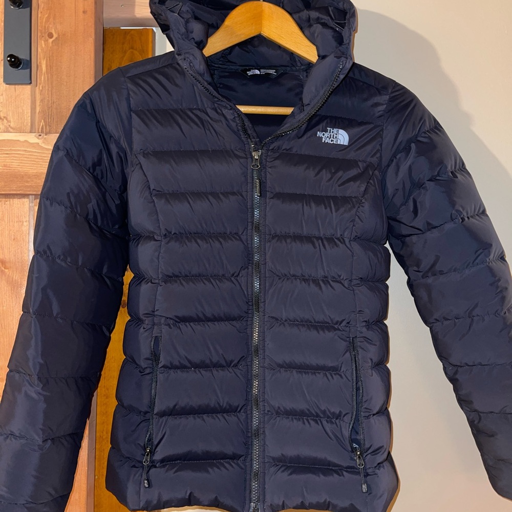 The North Face women’s black goose down coat!